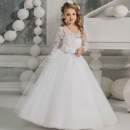 flower girl dresses appliques scoop neck buttons a line first communion dress custom made flowers gowns