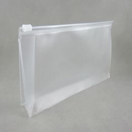 Half Clear+ Frosted Clothes Zip Lock Packaging For Underwear&Cosmetics Plastic PVC Bag Storage fast shipping F878