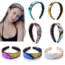 SF express 2018 Fashion Mermaid Sequin Headband Sequins Hair Hoop Sequin Hair Clasps Hair Jewellery