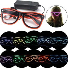 Flashing Glasses EL Wire LED Glasses Halloween Christmas Glowing Party Supplies Lighting 9 Colors Novelty Gift