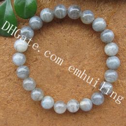 10Pcs Labradorite Crystal Bracelet 8mm Grey Moonstone Blue Flash Round Beads Healing Energy Bracelets Spectrolite Wrist Bracelet Anti Stress