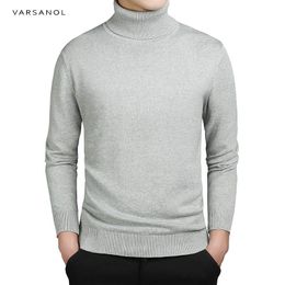 Varsanol Brand New Casual Turtleneck Sweater Men Pullovers Autumn Fashion Style Sweater Solid Slim Fit Knitwear Full Sleeve Coat S917