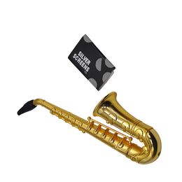 -DHL ausgezeichnete Qualität Raucherpfeife Mini Saxophon Trompete Form Metall Aluminium Tabakrohre Neuheit Artikel Geschenk Mühle SM