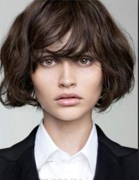 Short Fascinating Wavy Brown Wig With Layered Hair Cut Makes You Cute and Sweet