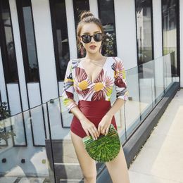 Women's Swimwear Girls Sun Protection Long Sleeve One Piece Swimsuit Belly Cover Bathing Suits Guide for Body Shape