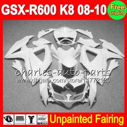 8Gifts Unpainted Full Fairing Kit For SUZUKI GSX-R600 08-10 GSXR600 GSXR 600 GSX R600 K8 08 09 10 2008 2009 2010 Fairings Bodywork Body kit