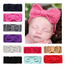 Sweet Newborn Turban Ear Warm Headband Crochet Knitted Bow Hairband Head Wrap Hair Bands Accessories For Kids Baby Girls