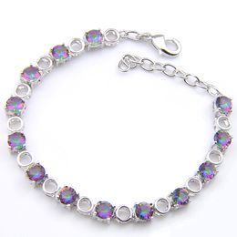 Hot 2018 Luckyshine 6 Pcs 1 Lot Women simple fashion Elegant Crystal New brand wedding Colourful bracelet Hollow bracelets B0028