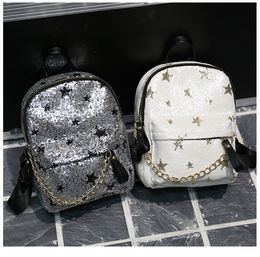 Fashion Teenager Backpack Children School Bags Cartoon Sequins Stars Shoulders Bags Girls Travel Leisure Bags Christmas Gifts For Kids