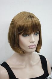 Synthetic Auburn Women Lady Short Straight Hair Natural Full Wig Cospaly