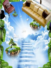 3d wall murals wallpaper Qingshi fantasy sky paste to the ground desktop wallpaper free