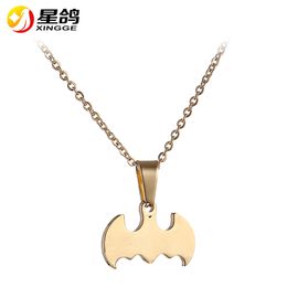 Personalised Small Bat Choker Necklace Handmade stainless steel Batman Pendant Necklaces for Women men Cute Animal Fashion Jewellery