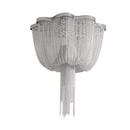 Luxury Tassels Aluminium Chain Ceiling Lamp Stainless Steel Chains Crystal Chandeliers Led Lamps for Living Room Bedroom