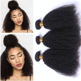 Virgin Malaysian Human Hair Weaving Wholesale Afro Kinky Curly Virgin Remy Human Hair Weave Bundles 4Pcs Lot Afro Curly Hair Extensions