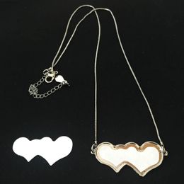 heart blank metal necklaces pendants for sublimation necklace pendant Jewellery for heat transfer DIY blank consumables wholesales