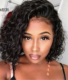 Water Wave Curly Bob Wig Lace Front Human Hair Wigs With Baby Brazilian Short hd For Black Women diva1
