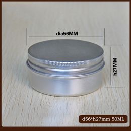 Aluminium Jars 50ml Empty Cosmetic Metal Aluminium Tin Containers Food Storage Jar Bottle Free Shipping