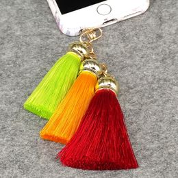 Tassel Key Chain - Simple silk three colour Keychain Creative phone pendant Fashion Car Key Ring Women Bag Car Keychain