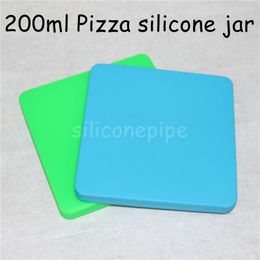 2pcs extra large silicone nonstick wax container novelty pizza tray concentrate jar dab bho oil containers for dry herb vape water pipes