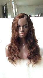 Körperwelle 8-24inch U Teil Perücke 1 1b 2 4 natürliche Farbe Brasilianer jungfräuliche Haar Perücken für schwarze Frauen mit Babyhaar