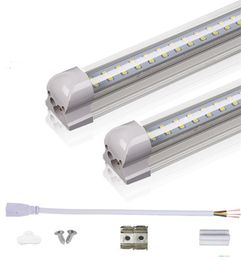 T8 LED Tubes 2FT 3FT Double Row Integrated LED Light Bulbs 18W 28W SMD2835 led lights 85-265V fluorescent lighting Lamps