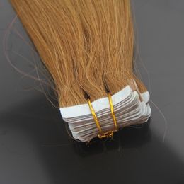 #27 Strawberry Blonde Tape In Hair 100g 2.5g/pc Tape In Human Hair Extension 40pcs/pack Seamless Double Drawn Adhesive Hair Skin Weft