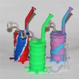 Silicone Rig silicone smoking pipe Hand Spoon Pipe Hookah Bongs silicon oil dab rigs with dabber tool smoking dab rigs