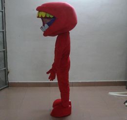 2018 High quality hot red big mouth mascot costume with different colours of teeth for adult to wear for sale
