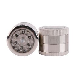 4 layer 50mm zinc alloy manual grinder, new transparent cover, spiral tobacco cutter, metal smoking set.