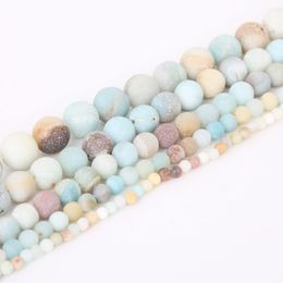 8mm Matt Natural Amazonite stone beads Bracelet Necklace Forest Loose Round beads For jewelry Making 4mm 6mm 8mm 10mm 12mm