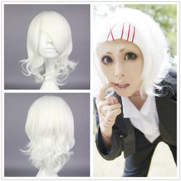 Tokyo Ghoul Juuzou Suzuya white Short Girls cosplay wigs Halloween Costume Hair