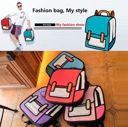 4 Colours Gismo Cartoon Bag fashion 3D Jump Style 2D Drawing Cartoon 3D Shoulder Messenger Bag camera bag unisex backpack Storage Bags 1795