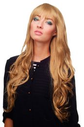 Ladies Wig Honey Blonde Curles Wavy Long Side Part approx. 70 cm 9204s-1