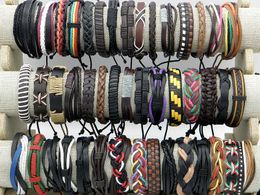 New Stylish Handmade Leather Braid Hemp Bracelets Unisex Leather Wristband Bracelet Jewellery Xmas Gifts Factory Wholesale Mix Styles