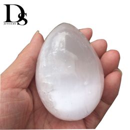 mineral balls UK - Natural White Selenite Egg Crystal Quartz Oval Ball Heart Wand Twist Massage Healing Reiki Chakra Palm Stones Fraueneis Mineral Specimen