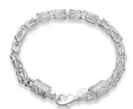 Men Shrimp Buckle Chain Bracelet Jewelry 925 Sterling Silver