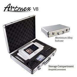 Portable Professional Permanent Makeup Tattoo Machine Digital Artmex V8 Derma Pen Touch Screen Eyebrow Lipline MTS PMU Skin Care Beauty DHL