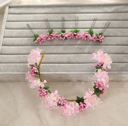 New flower fairy hair band hairpin headwear pink wedding accessories accessories
