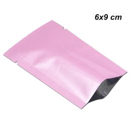 6x9 cm 400Pcs Pink Open Top Vacuum Mylar Foil Packing Vacuum Aluminium Foil Food Storage Bags for Coffee Tea Powder Foil Mylar Pouch