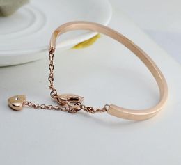 DHL Rose Gold Love Bracelet Gold Plated Titanium Steel Bangle Brand Jewelry Classic Designer Lobster Clasp Women Heart Charm Bracelet