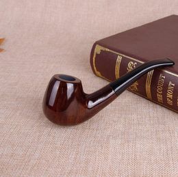 Classical wood bent tobacco pipe wooden man hammer tobacco pipe ebony tobacco stem