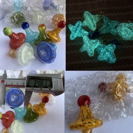 New Glass Carb Cap Magic Witch Hat Luminous Bubble Carb Cap Dome for Thermal P Banger Nails OD 35mm Carb Caps