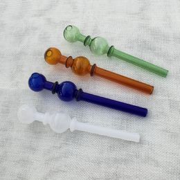 Pyrex Glass Oil Burner Pipes Hand Pipes Glass Bong Bubbler Coloured Smoking Pipes Hand Pipe SW53