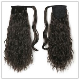 10"-22" 100% Natural Brazilian Virgin Human hair Ponytail Horsetail Clips in/on Human Hair Extension Corn Curly Hair 140g