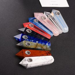 New Mini Colorful Crystal Stone Smoking Pipe Innovative Design Easy Clean Portable High Quality Luxurious Beautiful Color Hot Sale DHL