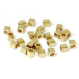 DoreenBeads High Quality Copper Seed Beads Cube Light Golden About 2mm x 2mm, Hole: Approx 0.5mm, 50 Pieces new