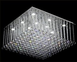 Square Modern Led Crystal Ceiling Chandelier for Livingroom Luxury Bedroom Dining Room Crystals Lighting Fixture Flush Mount Hanging Lamp