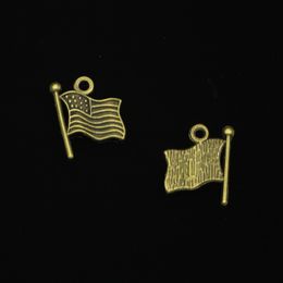 133pcs Zinc Alloy Charms Antique Bronze Plated usa flag Charms for Jewellery Making DIY Handmade Pendants 12mm