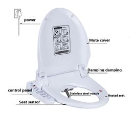 Smart Toilet Lid Heated Toilet Seat Cover Bidet Toilet Seats Squat Intelligent Automatic Electronic Bathroom Flush Hinge Accessories