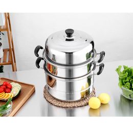 Free shipping three-layer steamer double-layer steamer soup pot stainless steel